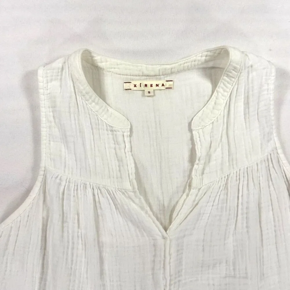 Xirena Carrie Flowy Tank Top in White Size Small 100% Cotton - Picture 4 of 7